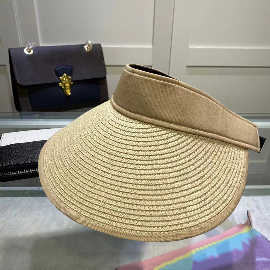 

Mens Women Designer Beach Caps Visors Summer Letters Embroidered Hats High Quality Men Woman Straw Hat Travel Cap Casquette 6 Colors Optional, Blue