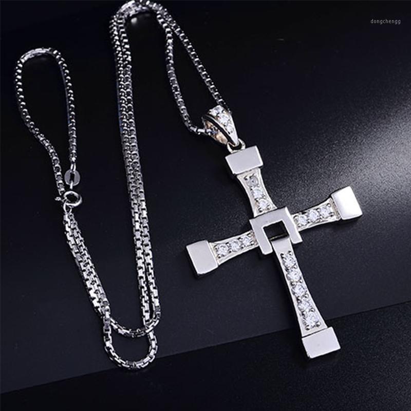 

Pendant Necklaces Fast And Furious Dominic Toretto Cross S925 Sterling Silver Necklace Jewelry Free With Gift Box For Men Boyfriend Gifts