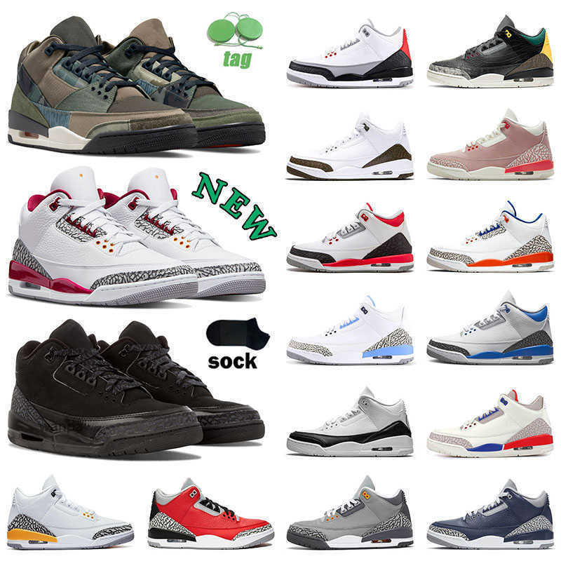 

2022 Black Cat Jumpman Basketball Shoes Mens Womens Jumpman3s Cardinal Red Cool Grey Aymy Green Patchwork Sneakers Designer G air 1 JO designer shoe OG, P03 40-47 cool grey 2021