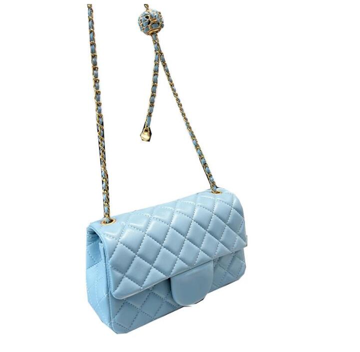 

TZ 2022 Ladies Classic Mini Flap Gold Plait Crush Ball Bags Lambskin Quilted Rectangle Golde metal Hardware Matelasse Chain Crossbody Messenger Handbags 20CM, Shipping