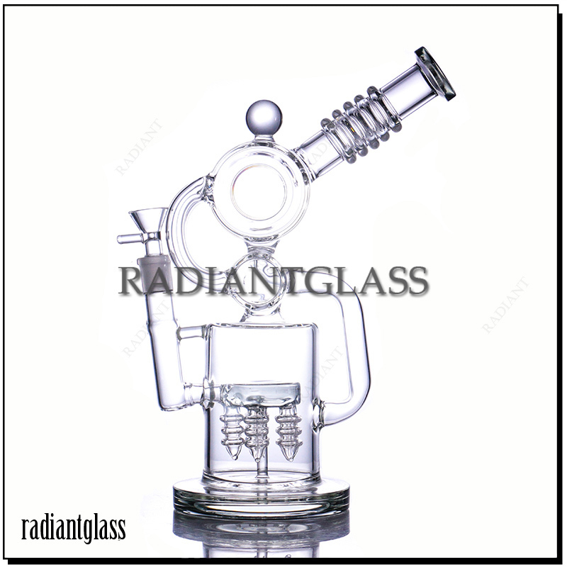 

THICK 15" Donut 3-Arm RECYCLER Bong HEAVY Glass Water Pipe Hookah
