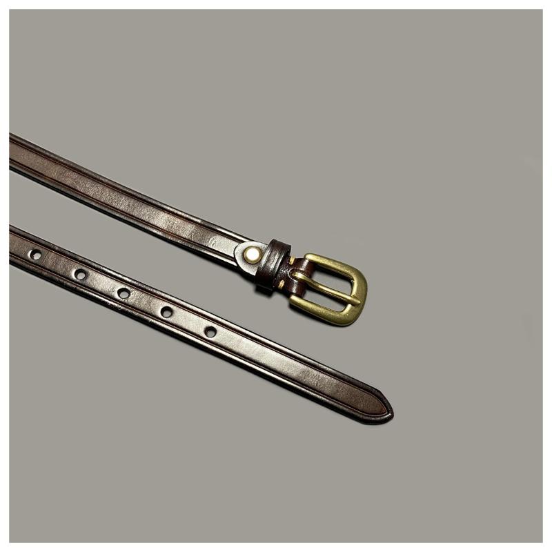 

Belts Japanese Handmade Leather Ladies Retro Denim Casual Belt First Layer Cowhide Narrow Joker CoffeeBelts, Black