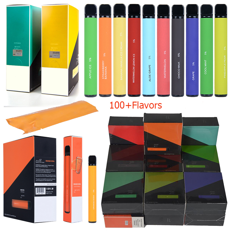 

100+Flavors Disposible Vapes Pens E Cigarettes 800 Puffs Prefilled Device Pods 3.2ml Carts Starters Kits 550MAH E Cigs