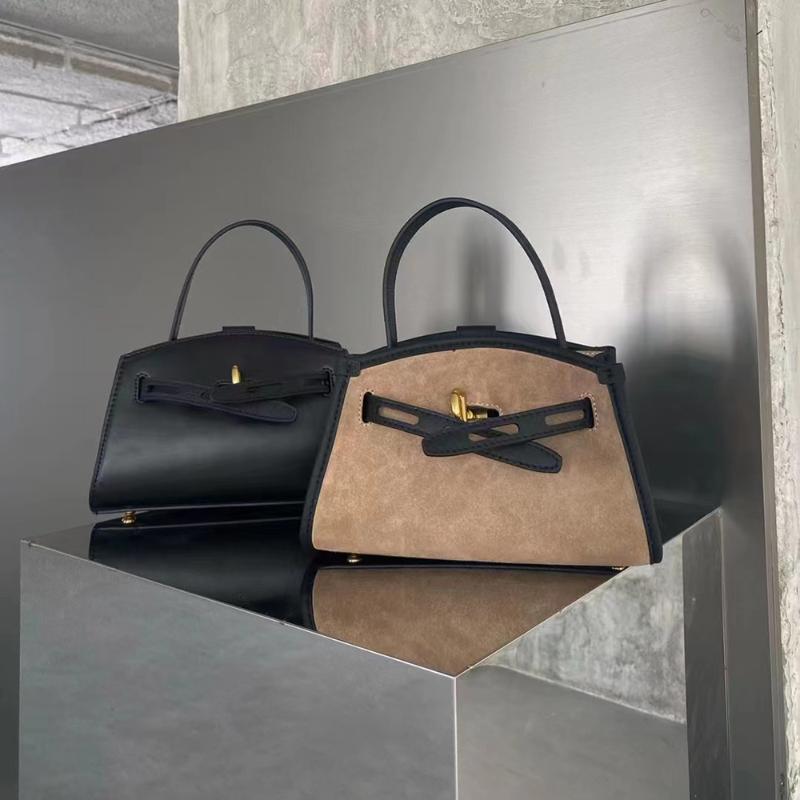 

Fashion Totes Desginer Style Top-handle Lady's Handbag Cowhide Leather Women Shoulder Bag, Black