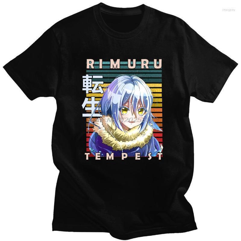 

Men's T-Shirts Unique Tshirt That Time I Got Reincarnated As A Slime Black T Shirt Rimuru Tempest Anime T-shirt Harajuku Men Cotton Tees Imo