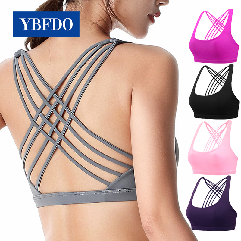 

YBFDO Fitness Sports Bra for Women Push Up Cross Back Shockproof Running Gym Training Workout Yoga Underwear Crop Tops 220517