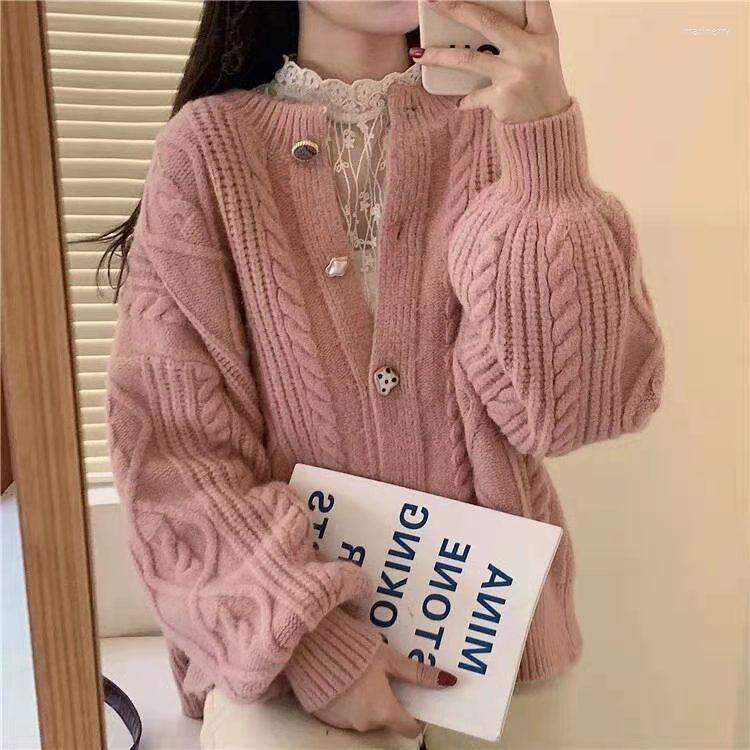 

Women's Knits & Tees Women Cardigan Warm O-neck Solid Casual Knitted Sweater Jacket Fashion Knit Cardigans Coat Lady Loose Sweaters S06Women, Orange