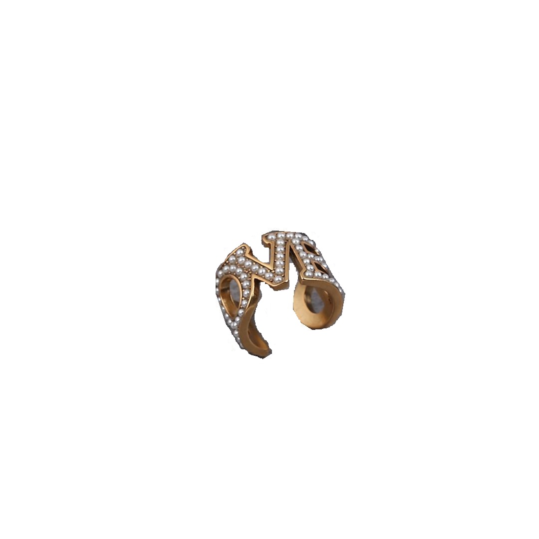 

Luxury Jewelry Designer Ring Letter Double G-Net Women's Brass Pearl Opening Ring