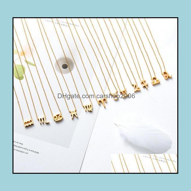 

Pendant Necklaces Pendants Jewelry 12 Zodiac With Gift Card Constellation Sign Sier Chains Necklace For Men Women Fashion In Bk Drop Deliv