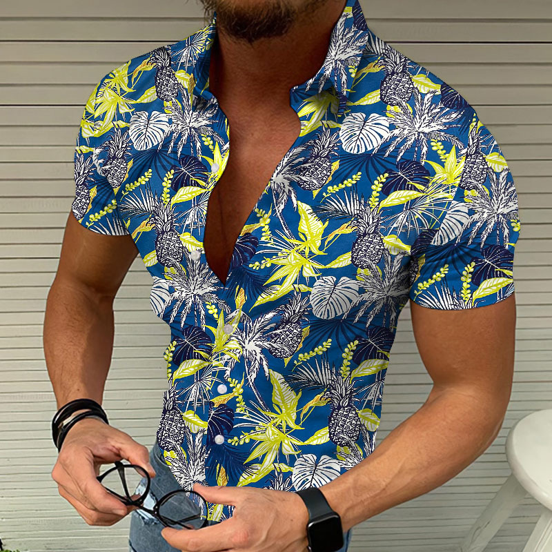 Grande taille chemises décontractées pour hommes chemisiers à manches courtes été imprimé chemise ample motif imprimé homme vêtements xxxl hawaïe
