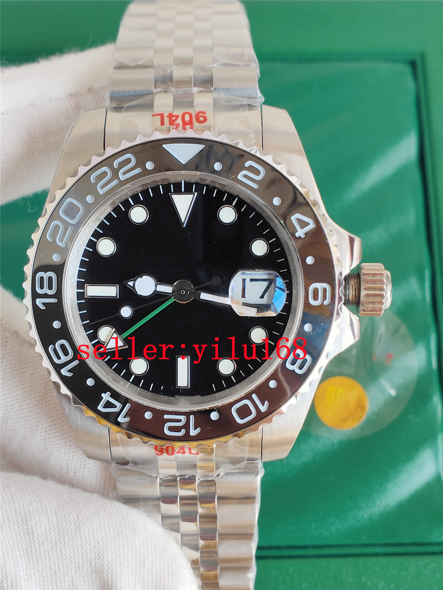 

mens watches UI 126710 40mm calendar ceramic bezel luminous dial mechanical automatic jubilee bracelet wristwatches Pepsi Basel World 904L Stainless jubilee, Black