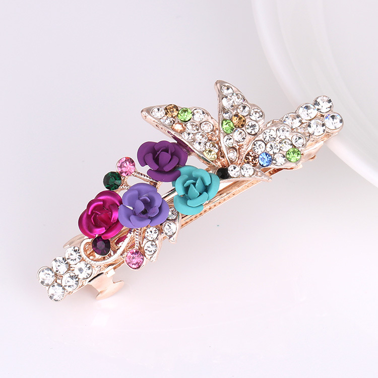 

Fashion Crystal Flower Hair Barrettes Accessories With Clips for Women