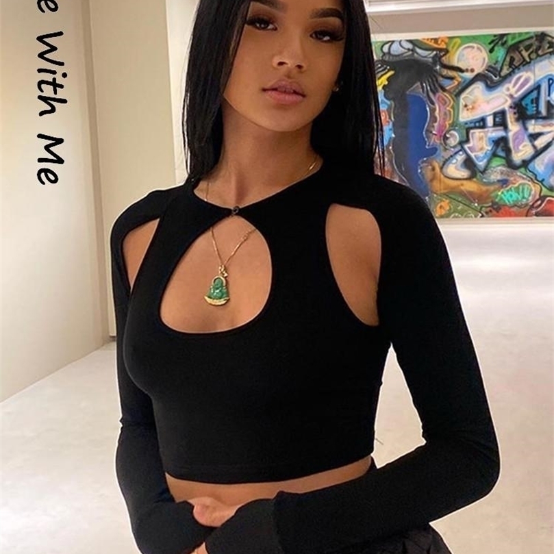 

Side with Me Summer Long Sleeve Cropped Corset Women Top Sexy Aesthetic Club O Neck Fairy Grunge Black Women s T Shirt 220407