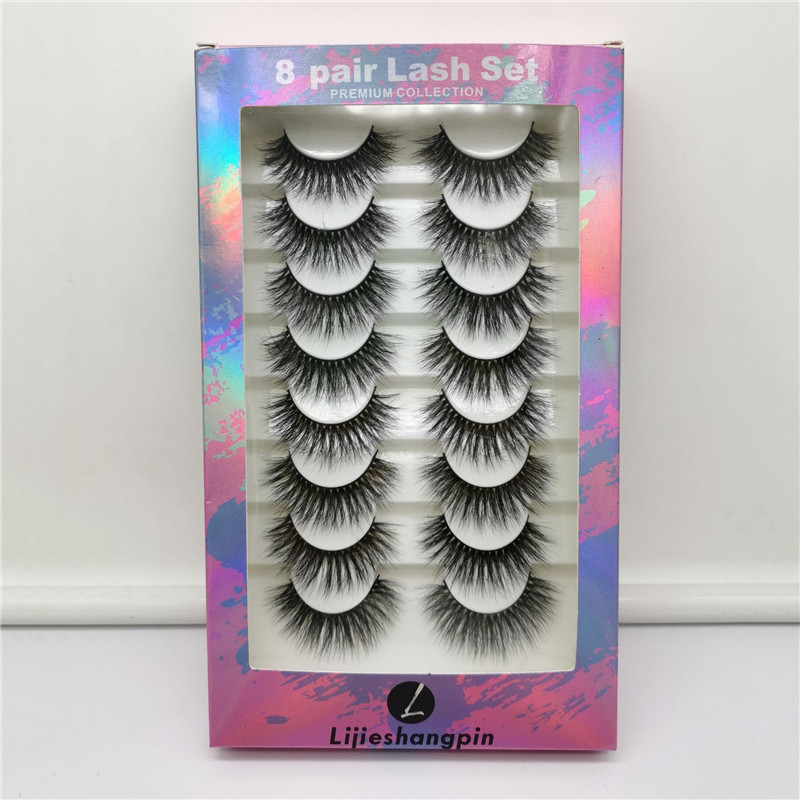 

6D Faux Mink Eyelashes Natural Soft Handmade makeup False Lashes Faux Cils 8 pairs/box