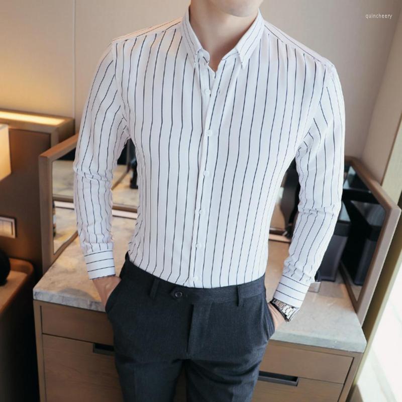 

Men's Dress Shirts Stylish Formal Wear Breathable Washable Summer Men Striped Shirt ShirtMen's Quin22, Navy blue