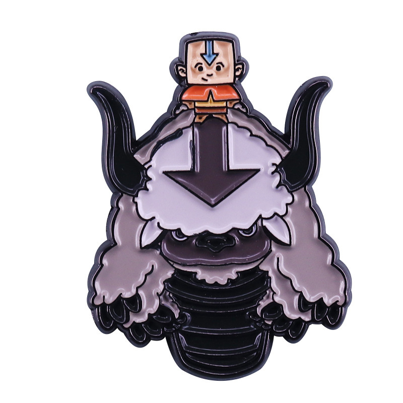 

Avatar The Last Airbender Alien Baby Appa Aang Brooch Pins Enamel Metal Badges Lapel Pin Brooches Jackets Jeans Fashion Jewelry, As picture
