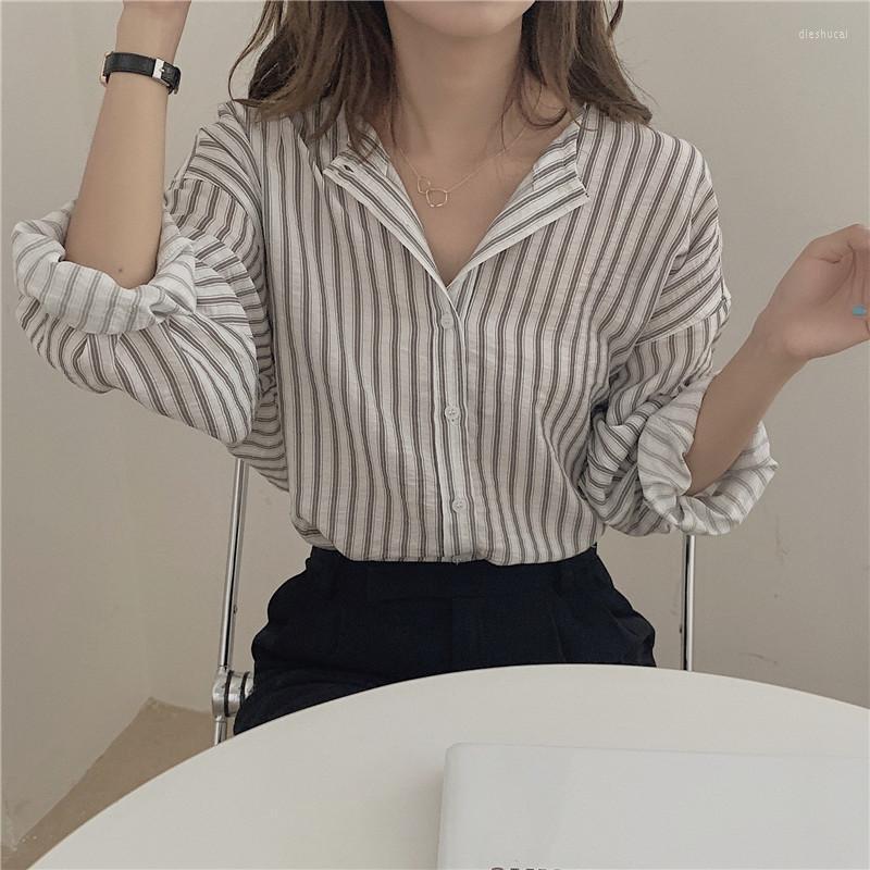 

Women's T-Shirt Early Autumn 2022 Korean Striped Long Sleeve Shirt For Design, Striped shirt