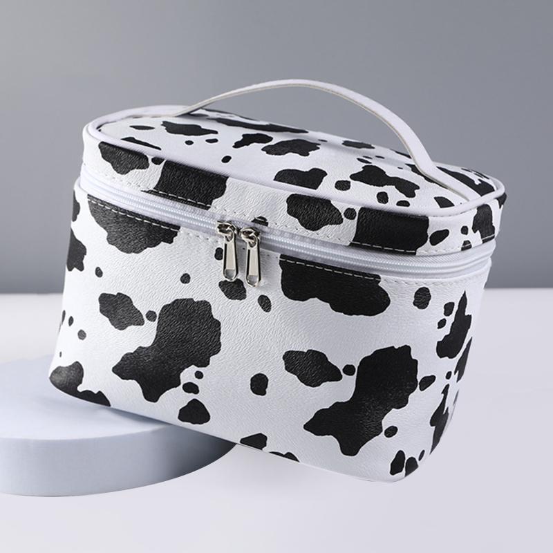

Cosmetic Bags & Cases Cow Pattern Waterproof Tote Bag Portable Skin Care Product Wash Creative Travel Storage BagCosmetic