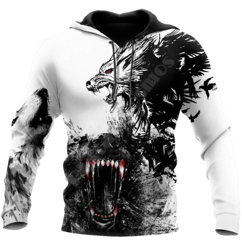 

Men's Jackets Tattoos Dragon And Wolf 3D Printed Men Hoodies Men/women Sweatshirt Unisex Streetwear Pullover Casual Jacket S-6xl, Black;brown