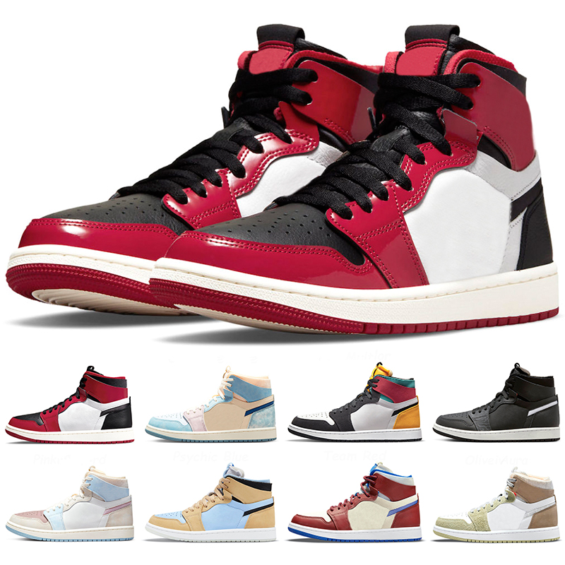 

2022 Jumpman 1 Zoom CMFT Basketball Shoes Men Women 1s Bulls Black Gym Red Celestine Blue Multi-Color Pink Oxford Psychic Blue Olive Aura Mens Trainers Sports Sneakers, #4 psychic blue
