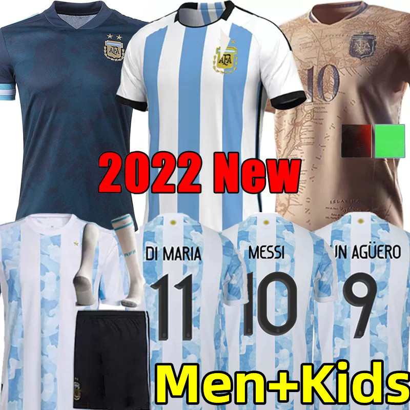 

2022 Argentina Soccer Jerseys woRLD CUp MARADONA KUN AGUERO DI MARIA DYBALA LO CELSO special 22 23 National Team Fans home away football shirts men kids kit, 2021 home kids