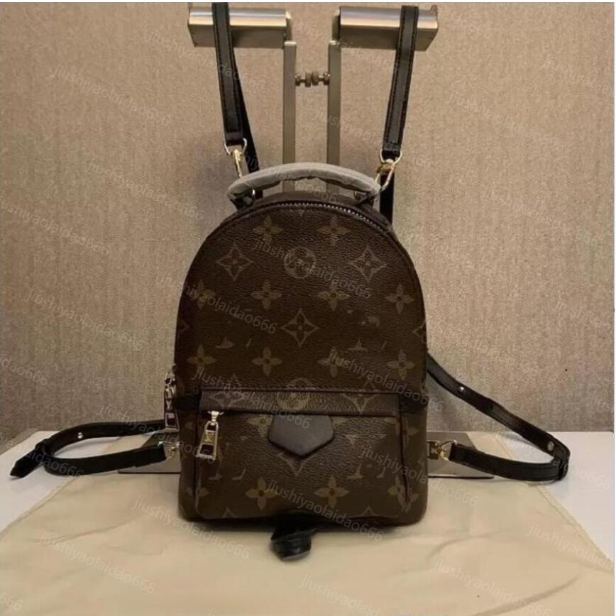 

New High Quality Arrival PU Leather Backpack Bag Women's Backpacks Designer Backpacks Bags Fashion Casual Women Small Back pack PALM SPRINGS Style, 5 black grid