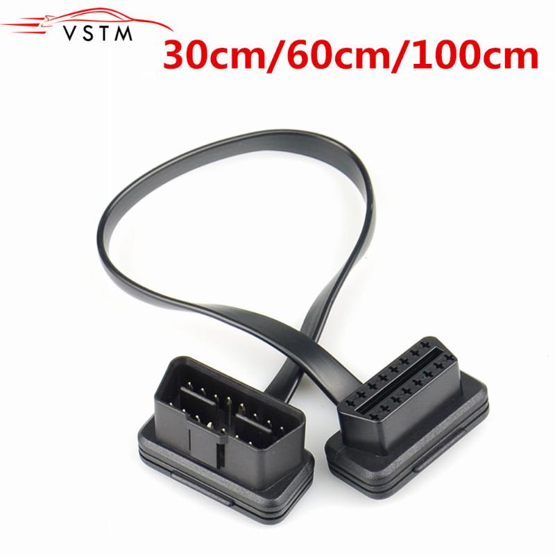 

Diagnostic Tools 60/100CM 16Pin OBDII OBD 2 OBD2 Cable Connector Diagnostic-Tool ELM327 Adapter Flat Thin As Noodle Male To Female Extension