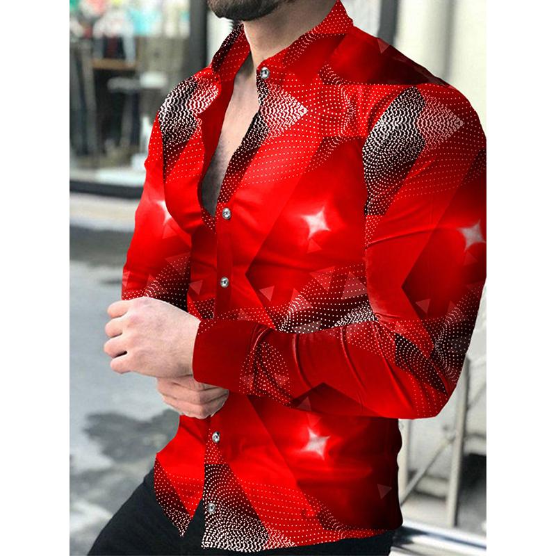

Men' Polos Cardigan Social Gradient 3d Print Long Sleeve Shirts Men Turn-down Collar Buttoned Shirt Casual Tops Party Prom Mens ClothingMen, Xwcj-w31
