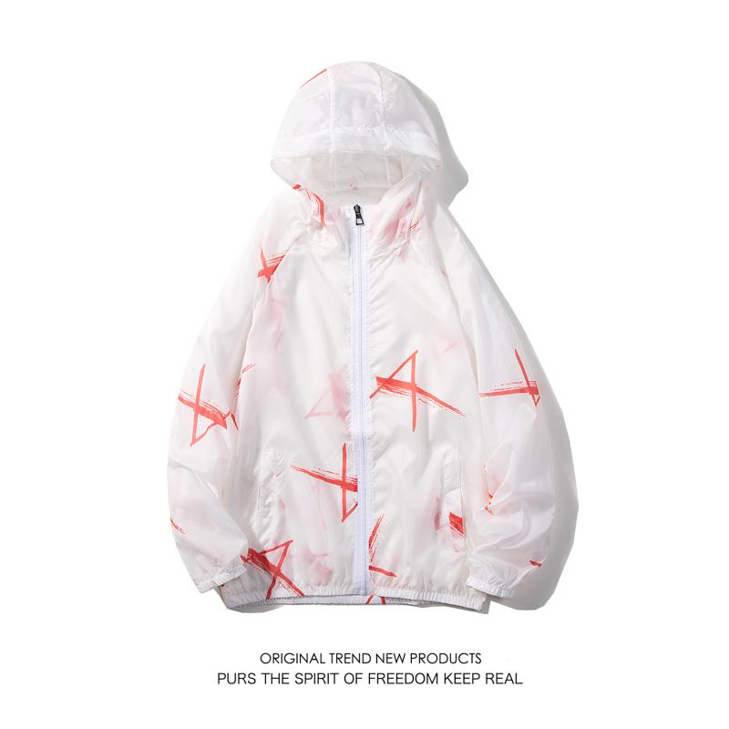 Men's Jackets Plus Size 4XL-S Spring Summer Thin Hooded For Men Fashion Print Loose Casual Sun Protection Clothing Veste Homme Sale