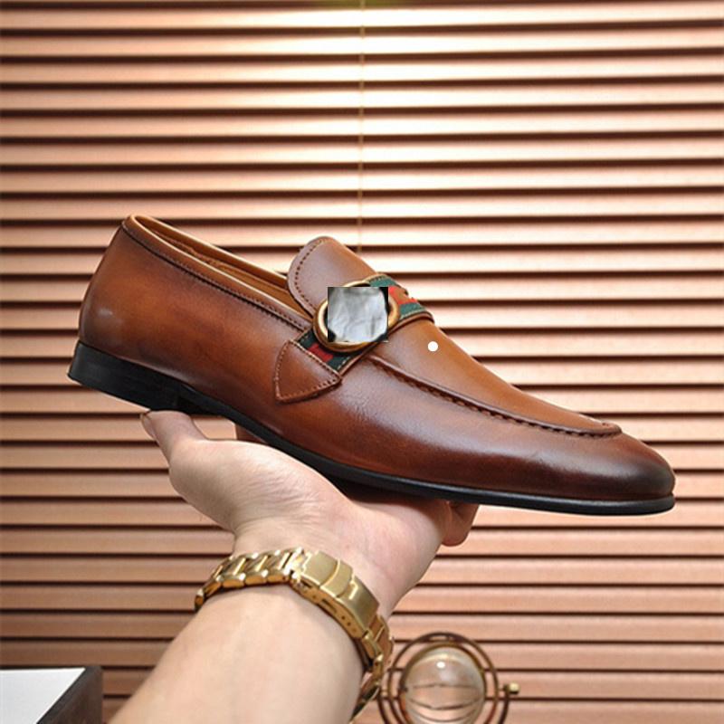 

9 Style Men Formal Business Brogue Shoes Luxury Men's Dress Shoes Male Casual Genuine Leather Wedding Party Loafers 38-45, #08