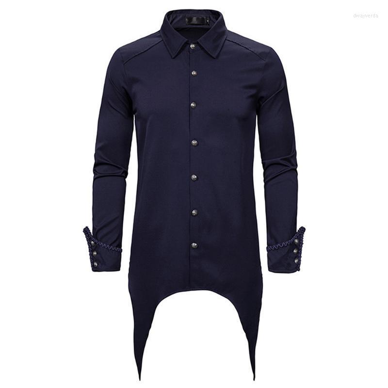 

Men' Dress Shirts Punk Rave Men Long Sleeve Casual Irregular Slim Fit Shirt Tops Gothic Dway22, As pic