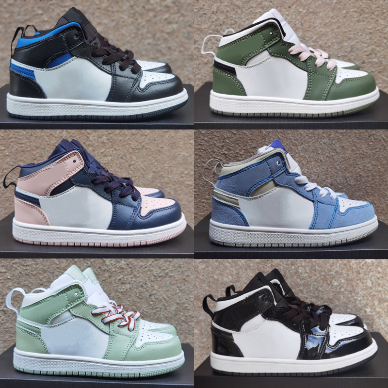

Jumpman 1 Mid basketball shoes kids youth students sneaker big child Junior toddler casual sport shoes skateboard trainers retro sneakers US 6C-3Y 22-35, As photo 4
