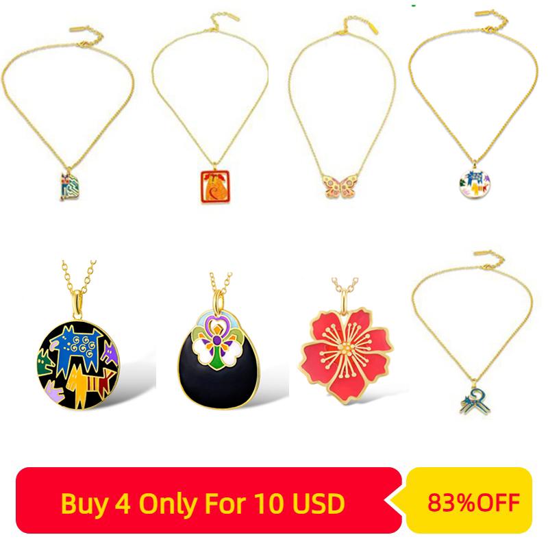 

Pendant Necklaces Copper Necklace For Woman High Quality Brass Colorful HANDMADE Enamel Party Trendy Fashion JewelryPendant