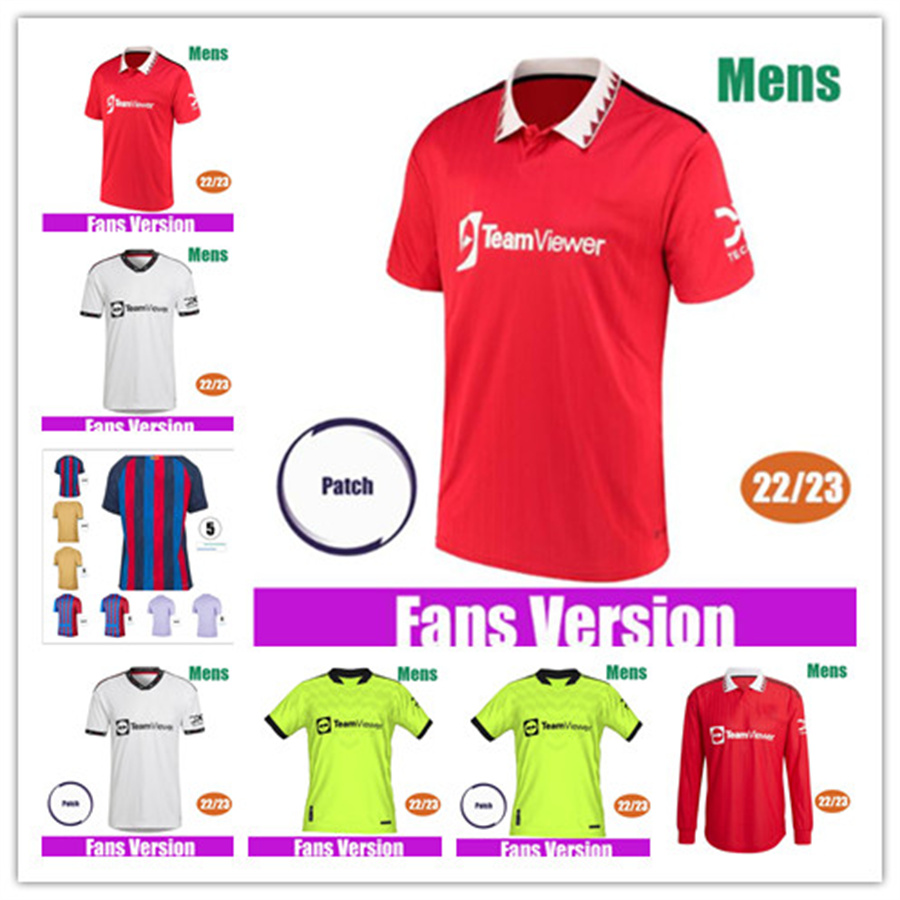 

22 23 SANCHO soccer jerseys RONALDO Fans Player version MANS BRUNO FERNANDES MANCHESTERS RASHFORD UTDS GREENWOOD Football Shirt 2022 2023 men Long Jersey kids kit, Kids 2223 home