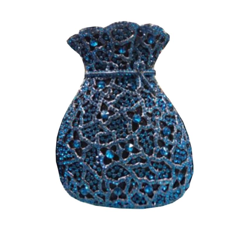 

Evening Bags Italian Vase Shape Rhinestone Decoration Party Banquet Diamond Luxury Clutch Bag With Bridal Wallet, As pictures 2