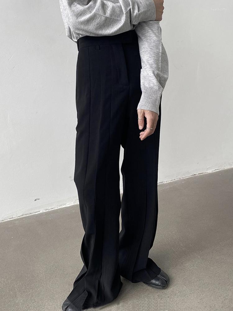 

Men' Pants Retro Vintage Black High Waist Wide Leg Trouser 2022 Zipper Design Pleated Office Ladies TrouserMen' Heat22