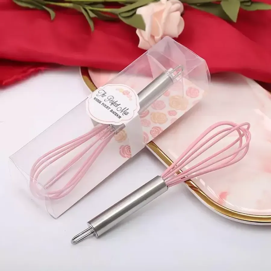 The Perfect Mix Stainless Steel Pink Kitchen Whisk Wedding Favors Manual Egg Beaters Bridal Shower Party Supplies-image-783773728