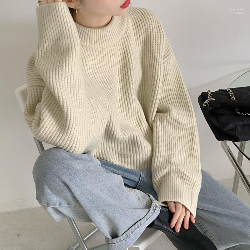 

Women's Sweaters 2022 Autumn Women Knitted Female Pullover Tops Solid Concise O-neck Soft Loose Elegant Office Lady Casual All Match Jemi22, Blue