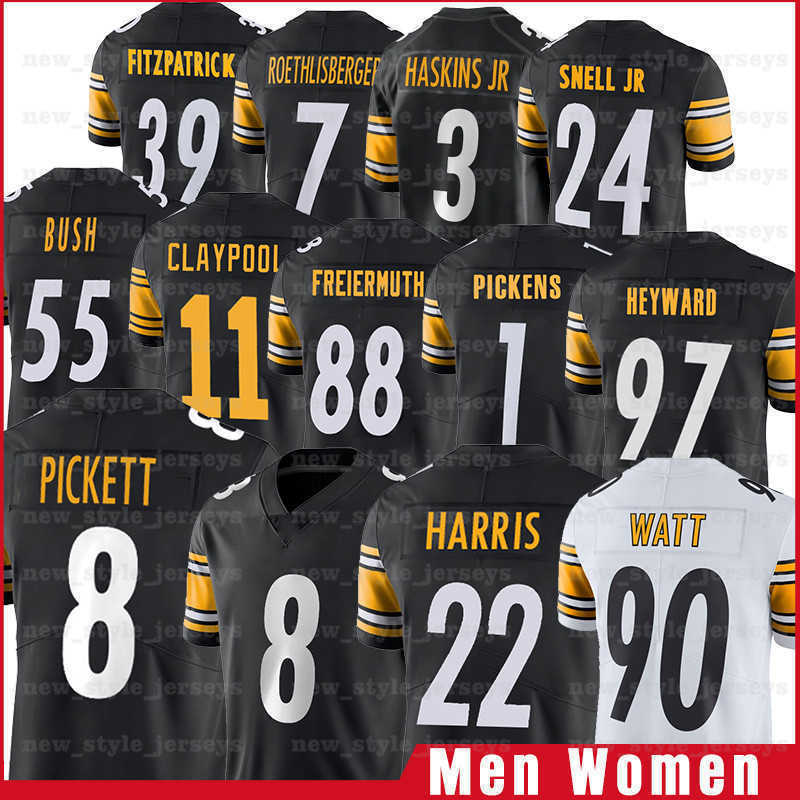 

Mens Jersey 22 Najee Harris Men''Steelers''8 Kenny Pickett Minkah Fitzpatrick Chase Claypool Mason Rudolph Pat Freiermuth Cameron Heyward Devin Bush, Men (gang r)