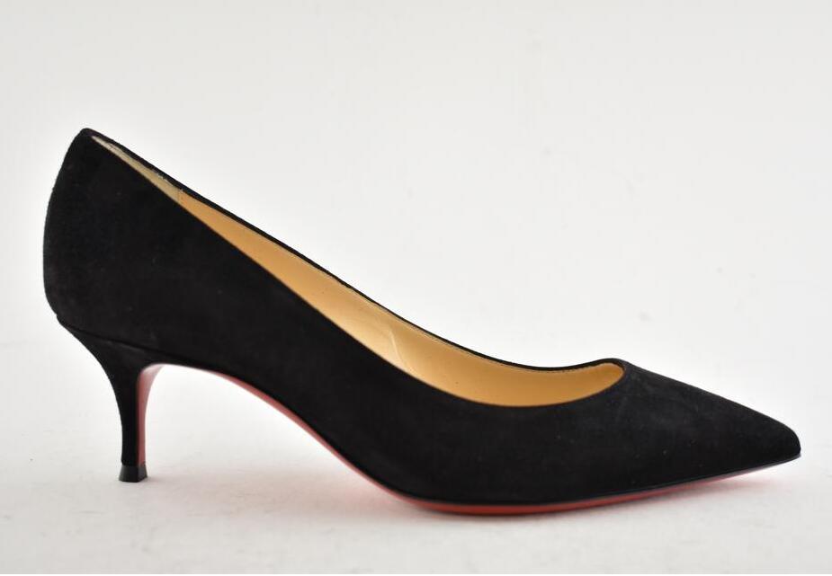 

Casual Styles Name Brand Dress shoes Heels Women Red sole Pumps Black Nude Leather Heel Handmade Party Style Low Heels Red-soles Shoe, 14