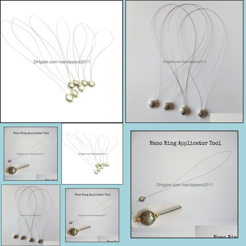 

Hook Needles Hair Accessories Tools Products 10 Units Nano Ring Threader / Pling Tools/Stainles Applicators For Fusion Tip Drop Delivery 2