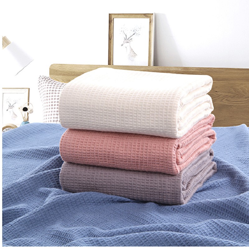 thread blanket cotton towel blanket summer throw adults Children pink blue rose red single double size-image-142977739