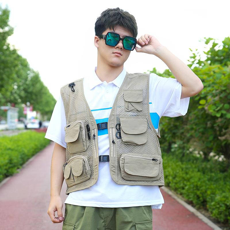 

Hunting Jackets Fonoun Fishing Vest Detachable Multiple Pockets Breathable Grid Mesh Comfortable Wear-Resisting FF6640Hunting, Color 7