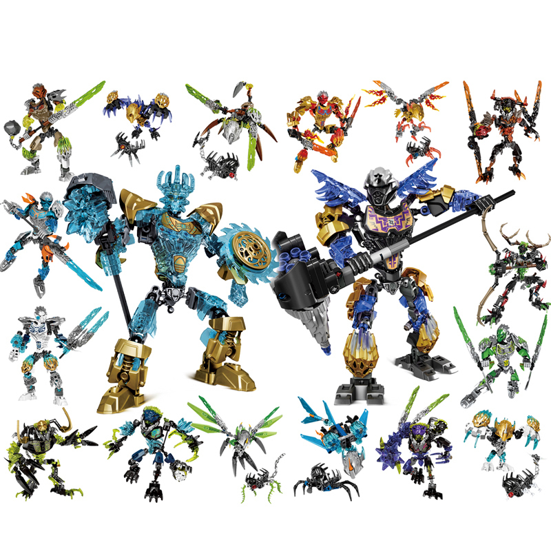 

BIONICLE Series Action Figures Building Block Toys Set For Kids Christmas Boy Birthday Gift Robot Compatible Major 220429