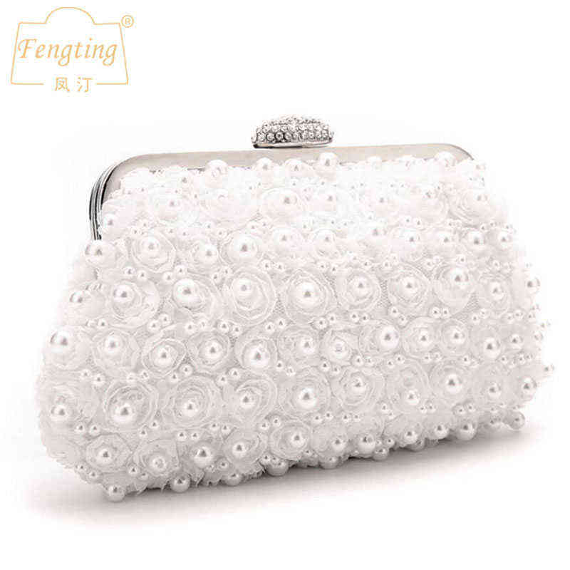 

Women's White Pearl Shell Clutch Purse Elegant Evening Bags Luxury Wedding party Bead Small Handbag Chain Shoulder bag FTB333 T220727, Black
