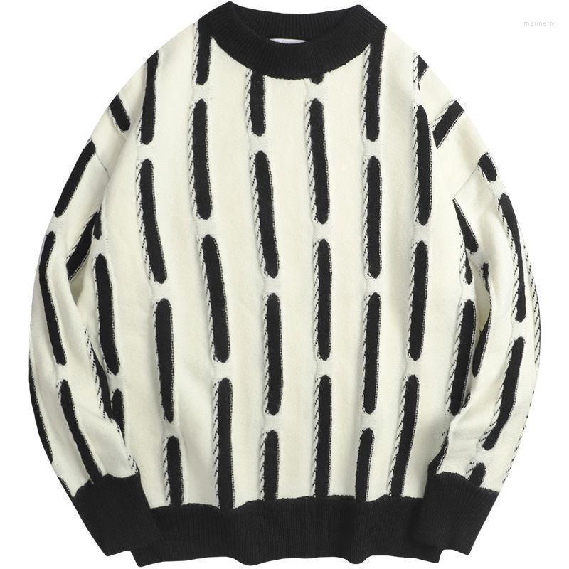 

Men's Sweaters O-neck Spliced Men Pullover Warm Long Sleeve Knitting Clothes Preppy Style Teenager Casual Fashion Jumper Homme TrendMen's Ma, Green