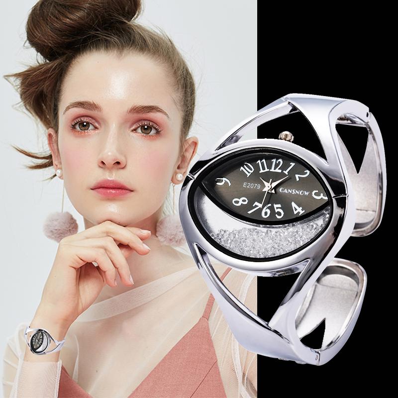 

Wristwatches Women Watches Top Stainless Steel Bracelet Watch Rhinestone Ladies Wirstwatch Girl Clock Montre Femme, Gold white
