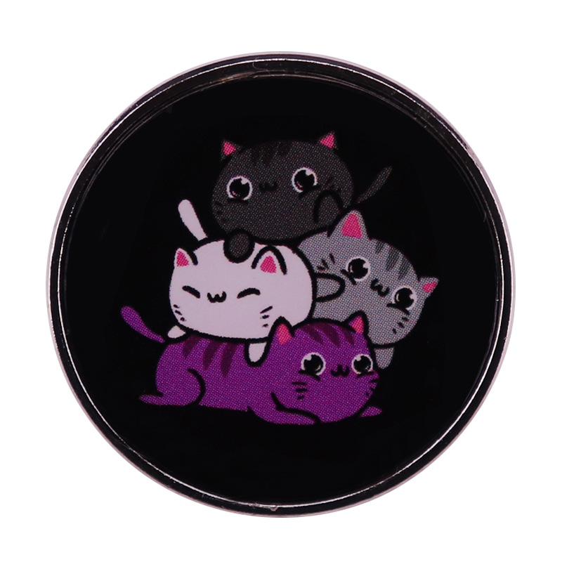 

Cute Cat Enamel Brooch Pin Stacked Cats Badges Lapel Pins Backpack Fashion Jewelry Gifts, As picture
