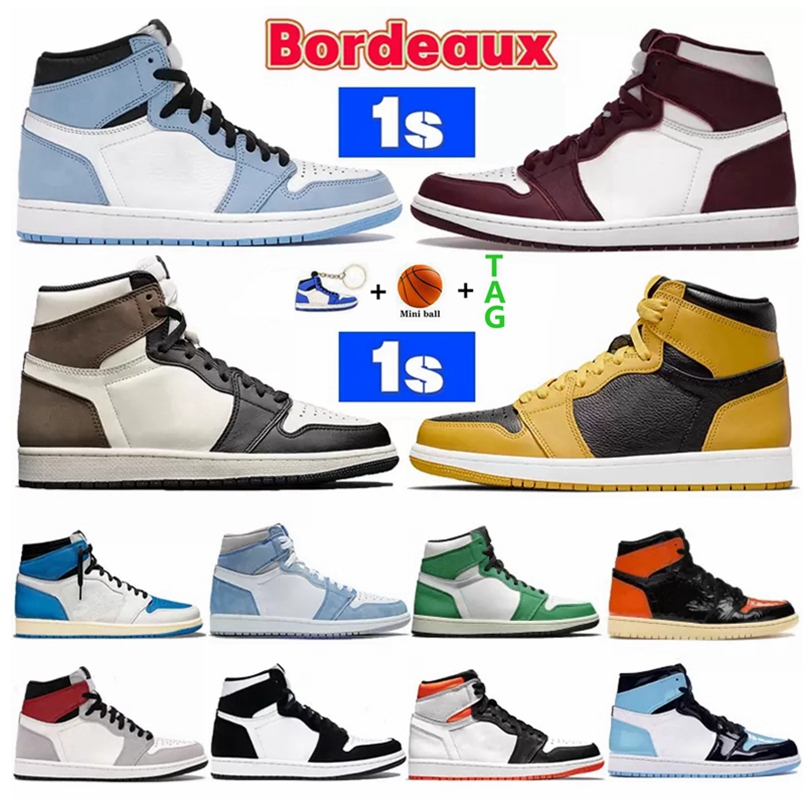 

University Blue 1s Jumpman 1 retro Basketball Shoes Hype Royal Court Purple Light Smoke Grey Obsidian UNC Pine Green Sports Mens Womens Sneakers Jorden1s, 30