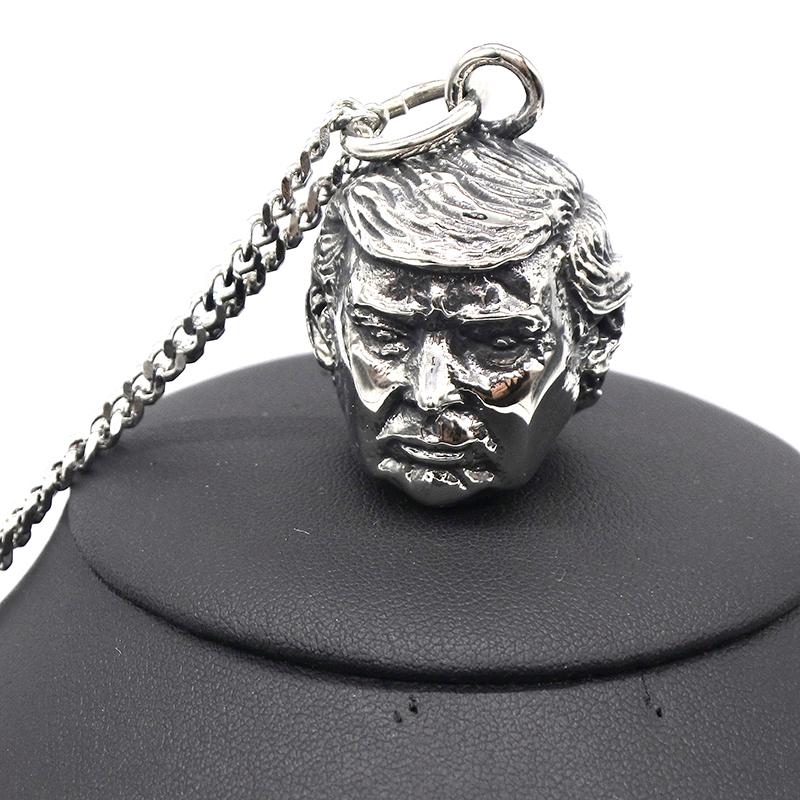 

Pendant Necklaces AMUMIU Skull Cool Head Dangle Old Man Necklace 316L Stainless Steel Biker Gothic Jewelry HZP345